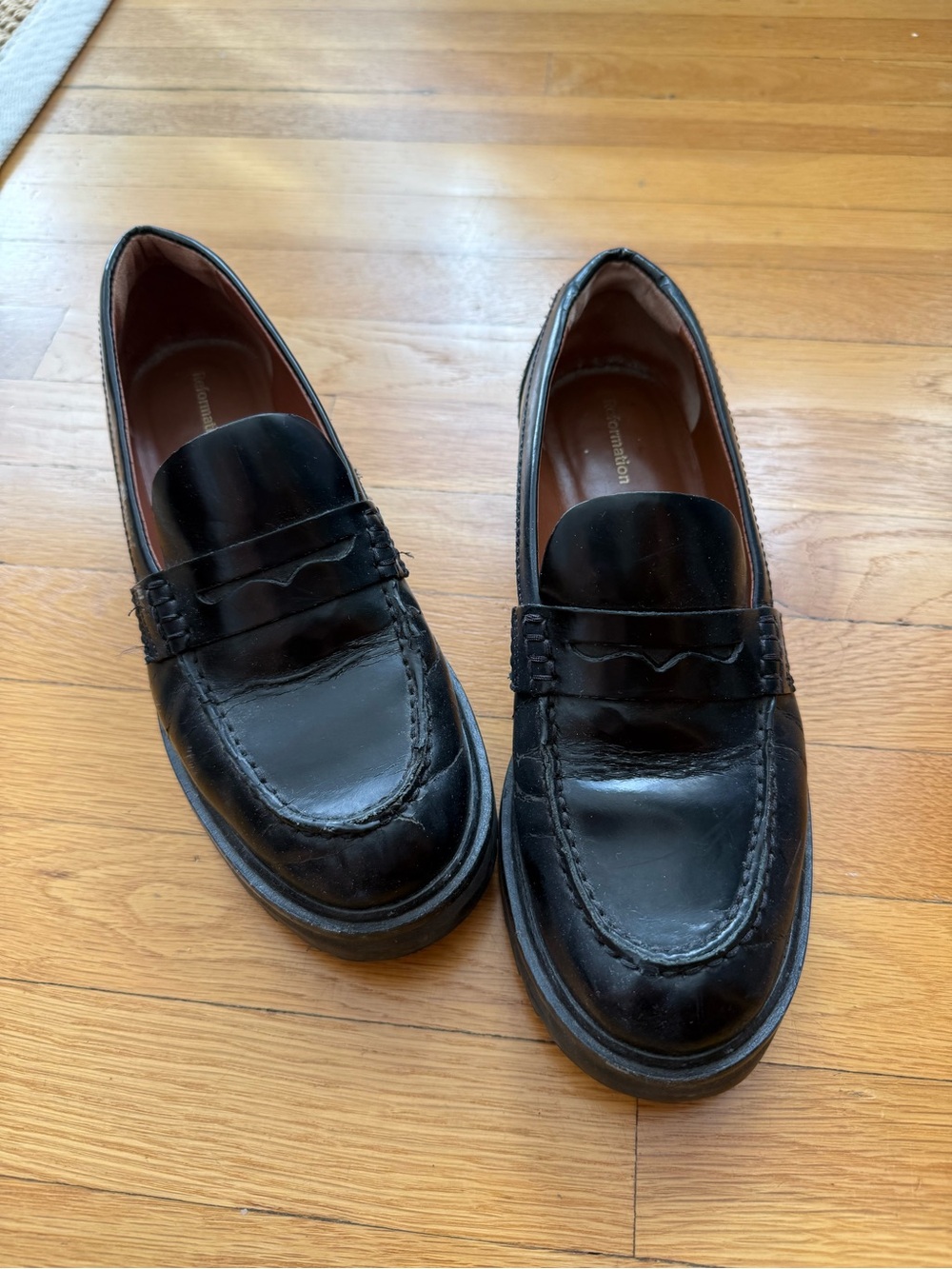 Reformation Agatha loafer - black leather size 7.5